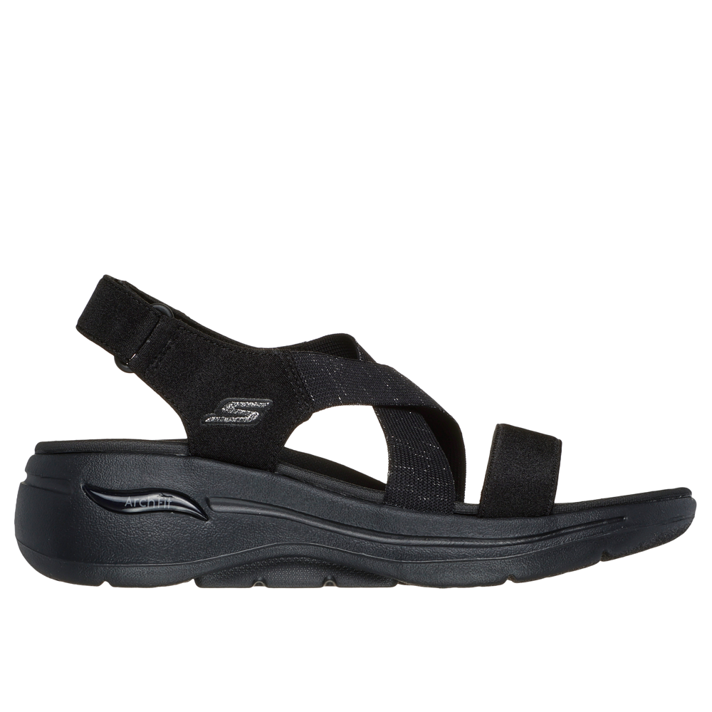 Sketchers sandals black online