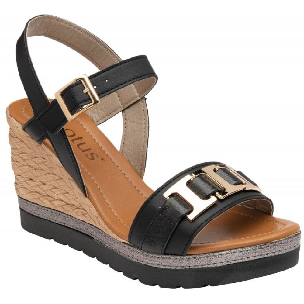 Lotus Carina Black Sandals David Spruce