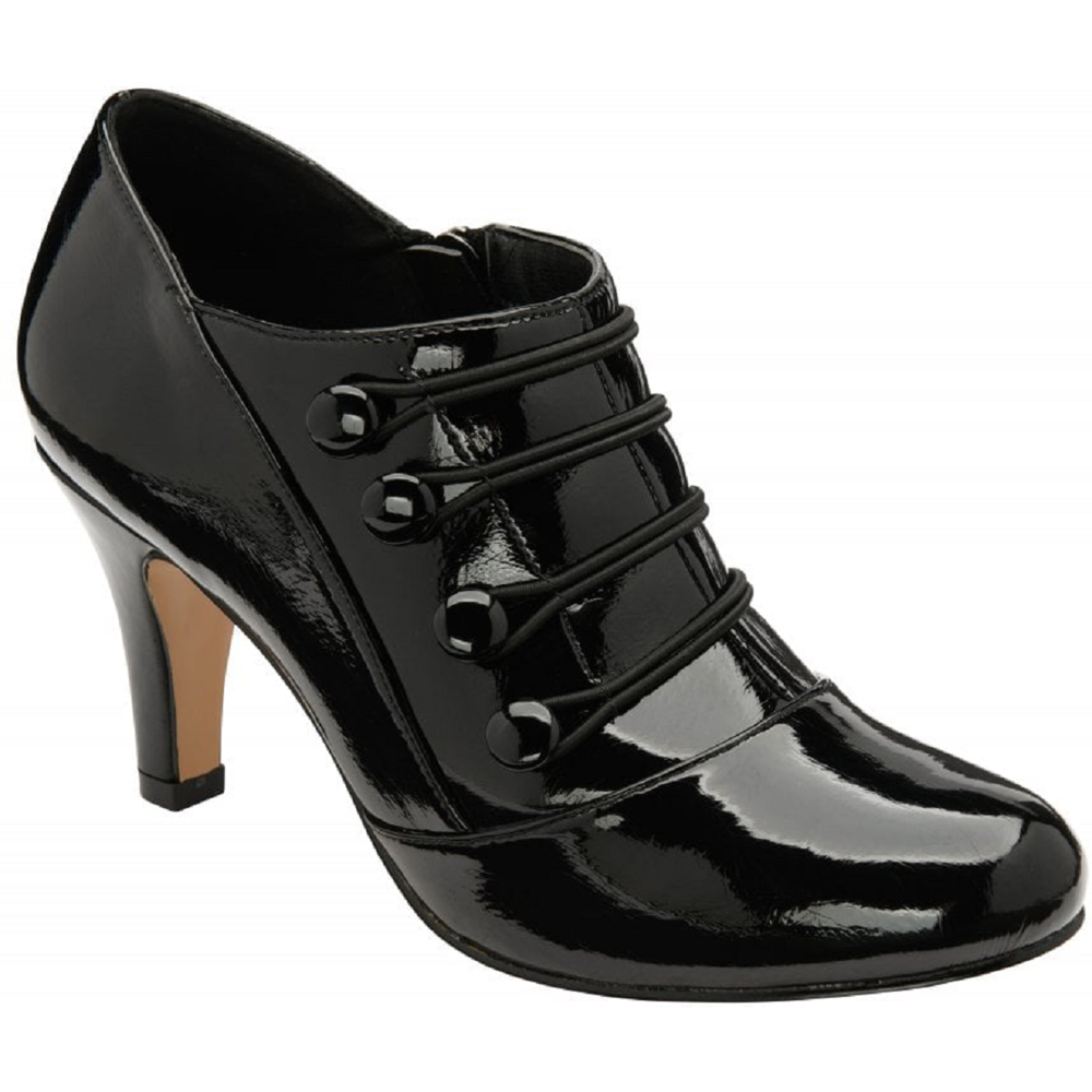 Patent black heeled boots online