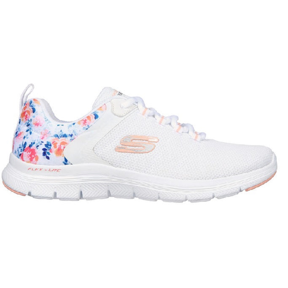 Skechers Flex Appeal 4.0 Let It Blossom White Trainers