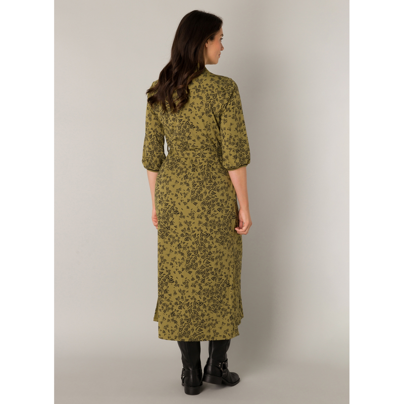 Yest Puck Essential Avocado Green/Black Midi Dress