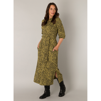 Yest Puck Essential Avocado Green/Black Midi Dress