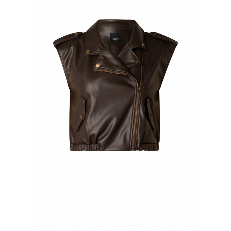 Yest Nea Chocolate Ganache Cropped Gilet