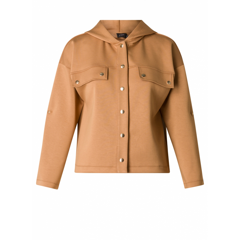 Yest Nelleke Dark Camel Hooded Jacket