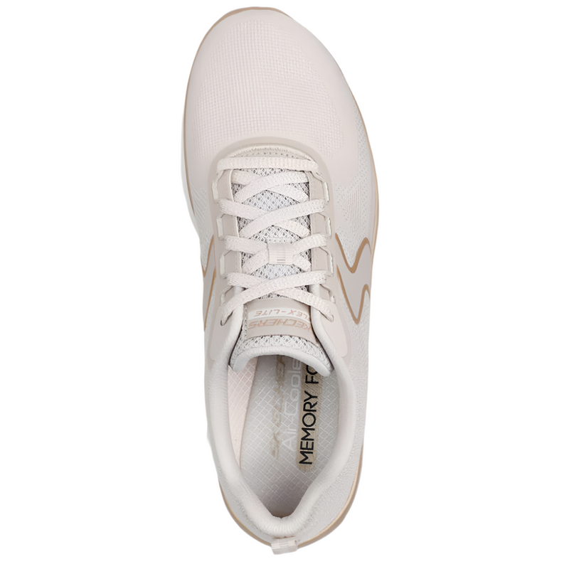 Skechers Flex Appeal 5.0 – Luxe Glow Natural/Gold Trainers