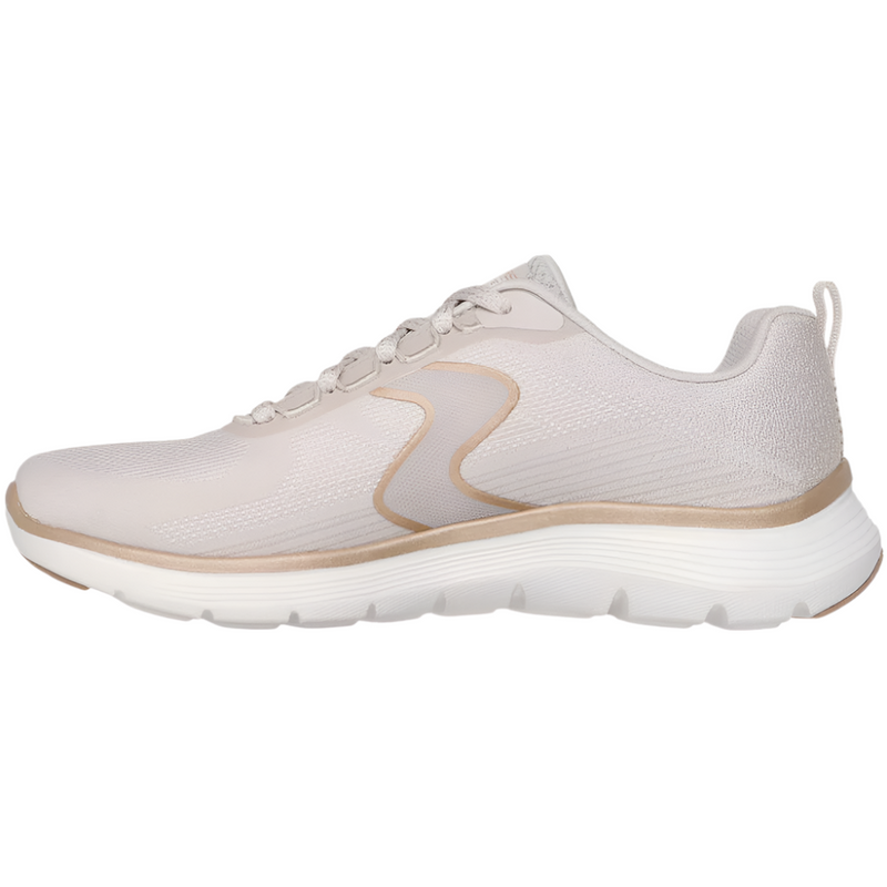 Skechers Flex Appeal 5.0 – Luxe Glow Natural/Gold Trainers