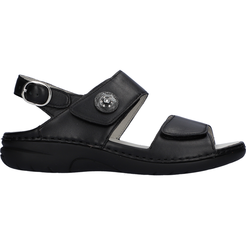 Waldlaufer Gunna (Flower) Black Sandals