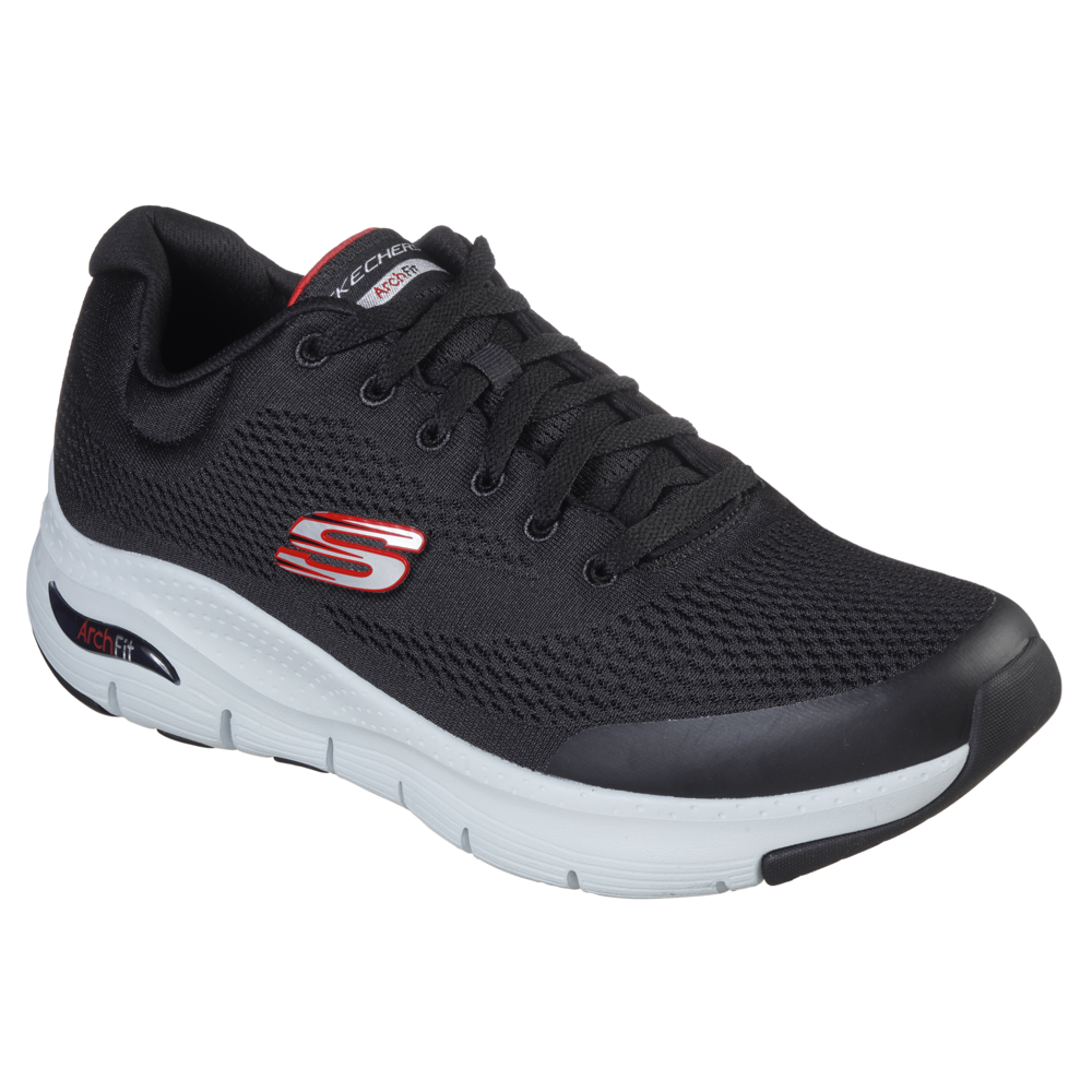 Skechers Arch Fit Black/Red Trainers