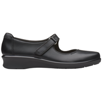 Clarks Hope Henley Black Leather Shoes