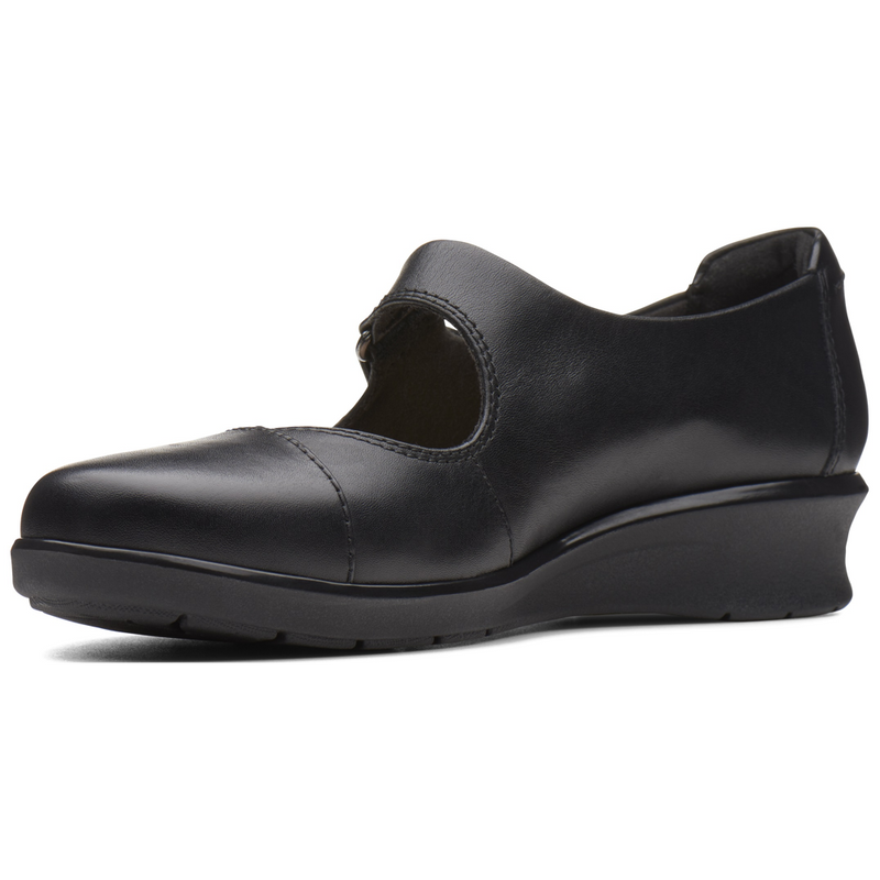 Clarks Hope Henley Black Leather Shoes