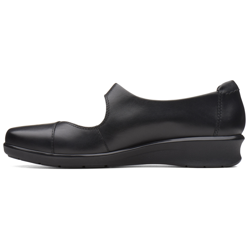 Clarks Hope Henley Black Leather Shoes