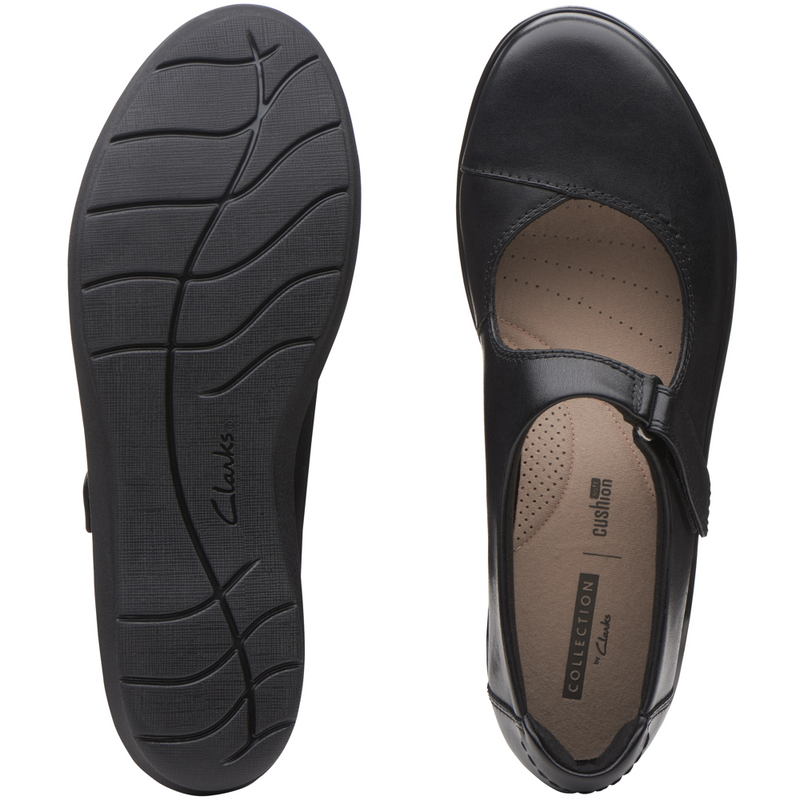 Clarks Hope Henley Black Leather Shoes