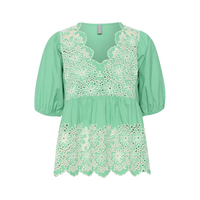 Culture CUvalda Green w/White Blouse