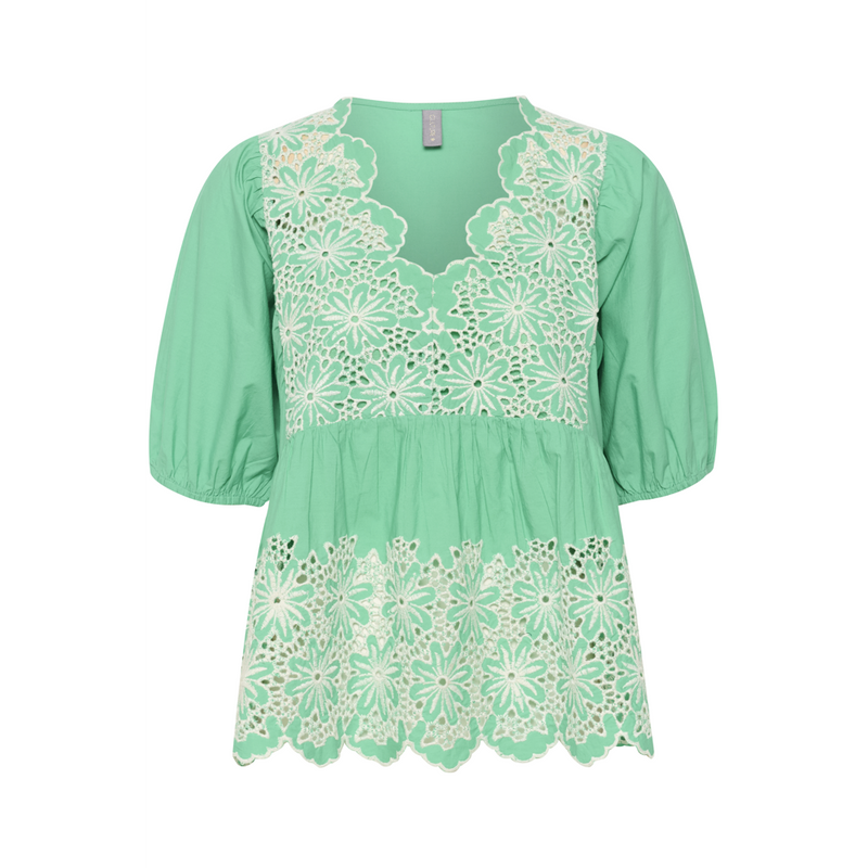 Culture CUvalda Green w/White Blouse