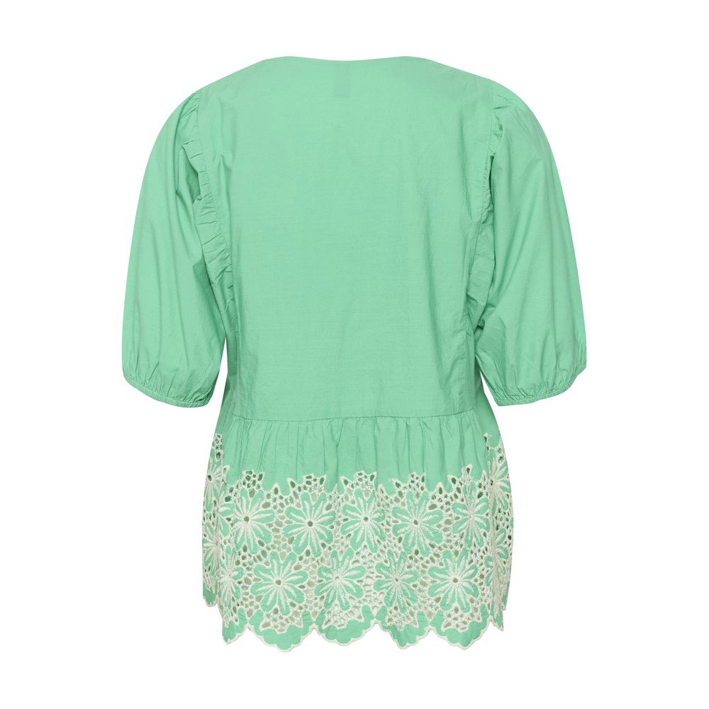 Culture CUvalda Green w/White Blouse