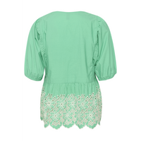 Culture CUvalda Green w/White Blouse