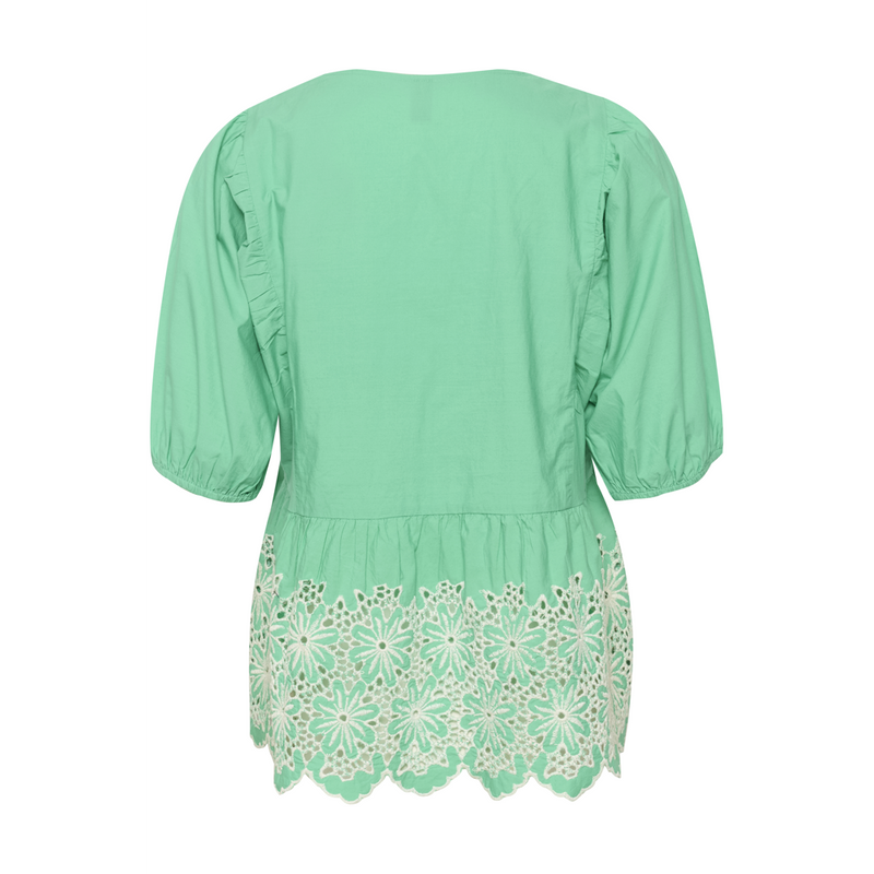 Culture CUvalda Green w/White Blouse