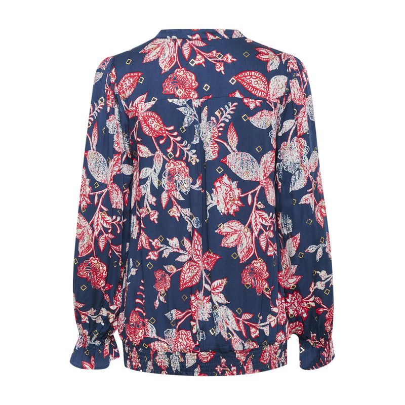 Culture CUpia Blue Flower Foil Blouse