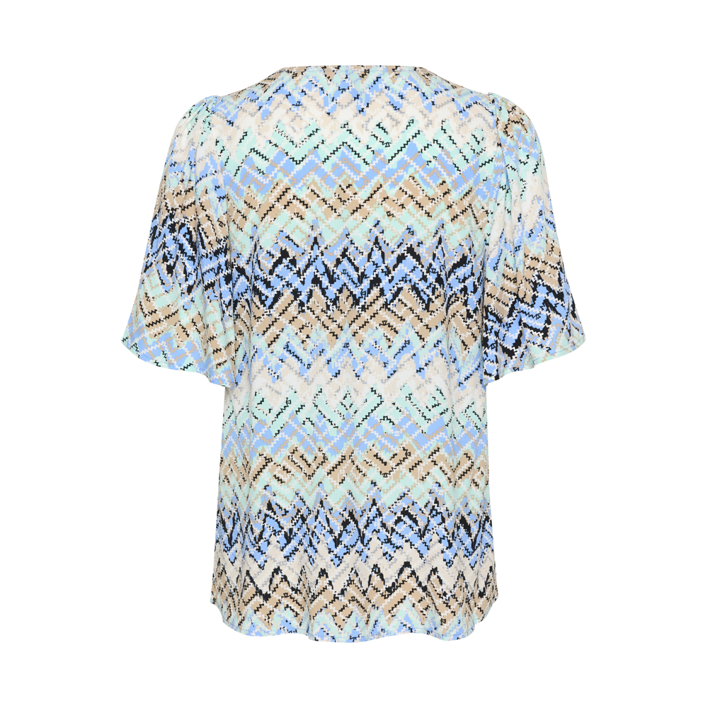 Culture CUkendall Blue Graphic SS Blouse