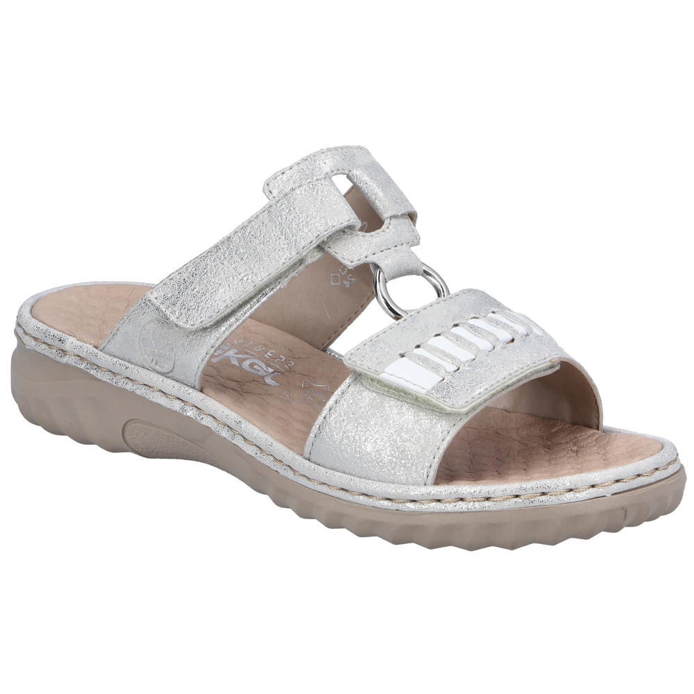 Rieker 60481-40 (Fleece) Fog Silver Weiss Sandals
