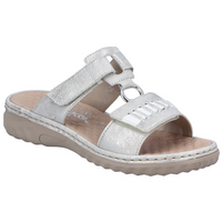Rieker 60481-40 (Fleece) Fog Silver Weiss Sandals