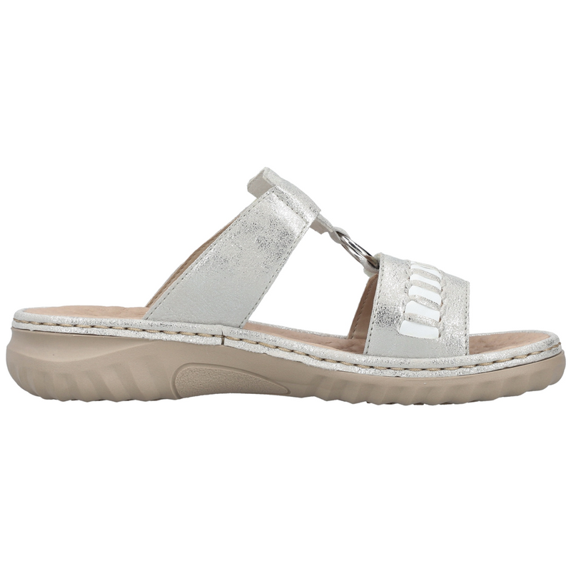 Rieker 60481-40 (Fleece) Fog Silver Weiss Sandals