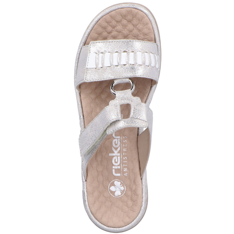 Rieker 60481-40 (Fleece) Fog Silver Weiss Sandals