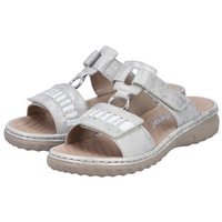 Rieker 60481-40 (Fleece) Fog Silver Weiss Sandals