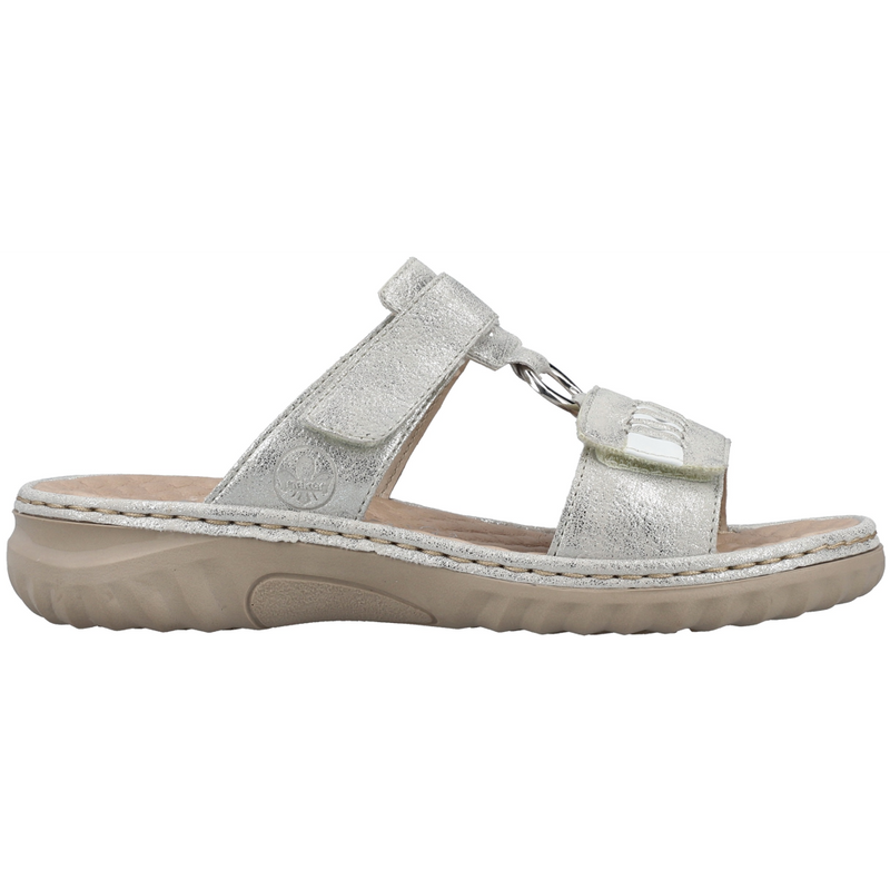 Rieker 60481-40 (Fleece) Fog Silver Weiss Sandals