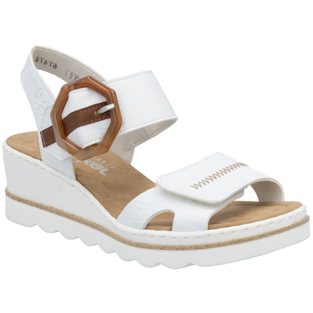 Rieker 67476-83 (Oyster) Weiss Sandals