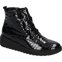 Waldlaufer Florenz (Flower 2) Black Ankle Boots