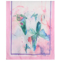 Jewel City Watercolour Pink Butterfly Scarf