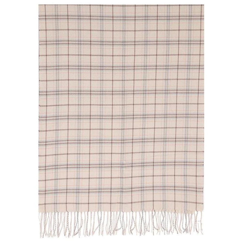 Jewel City Check Cream Blanket Scarf