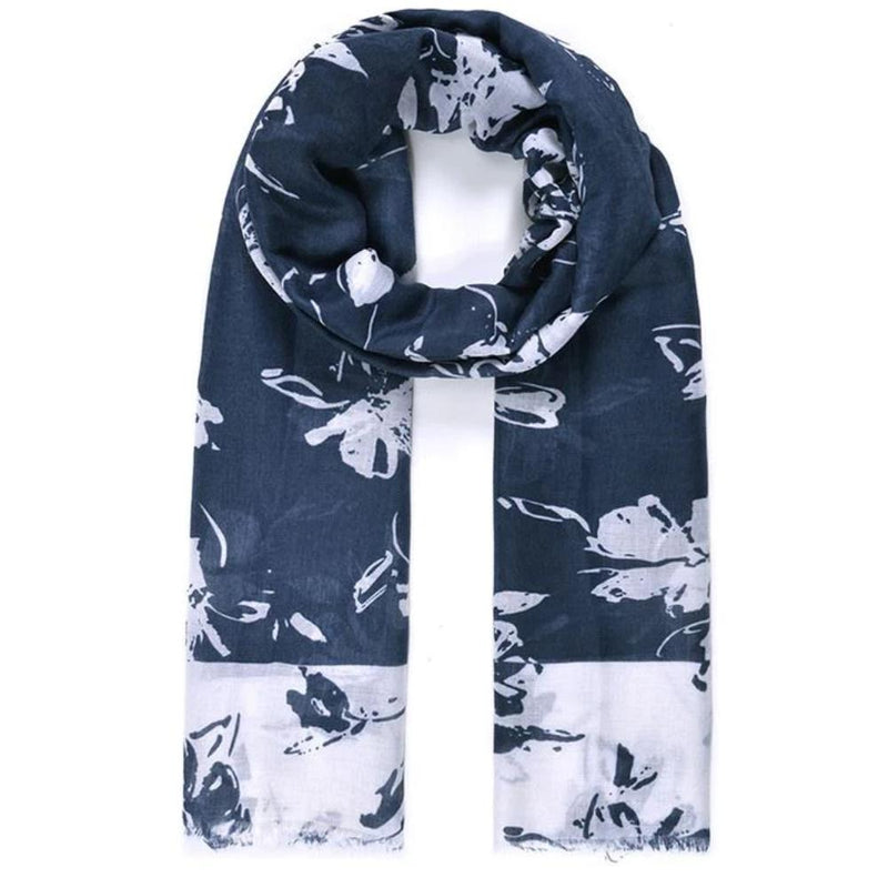 Jewel City Blooms Blue Print Scarf