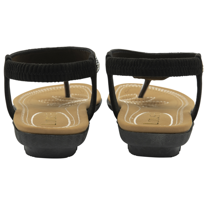 Lotus Aura Black Sandals