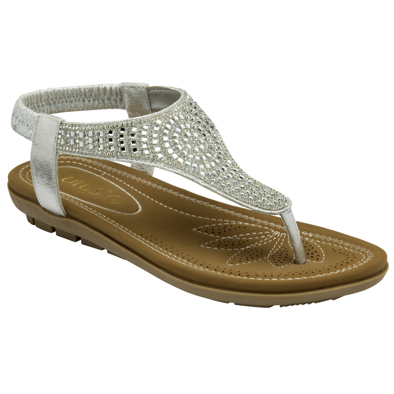 Lotus Aura Silver Sandals