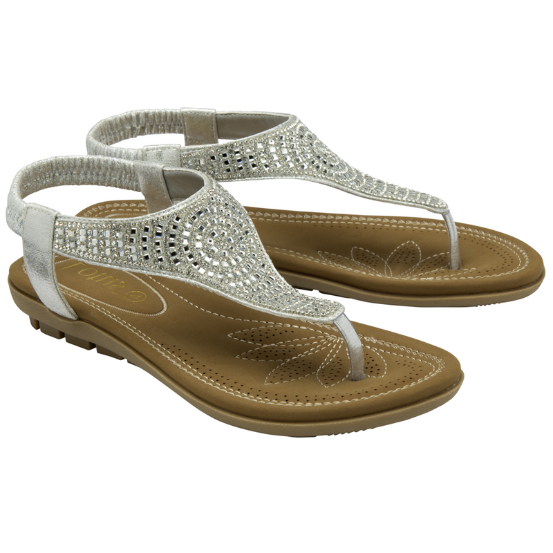 Lotus Aura Silver Sandals