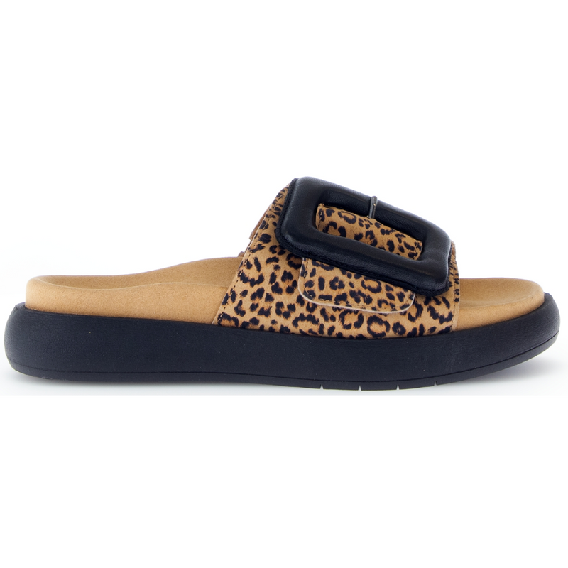 Gabor Adios Black Leopard Sandals