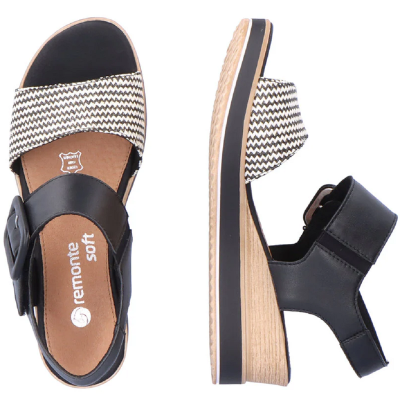 Remonte D6453 (Akan) Black Sandals