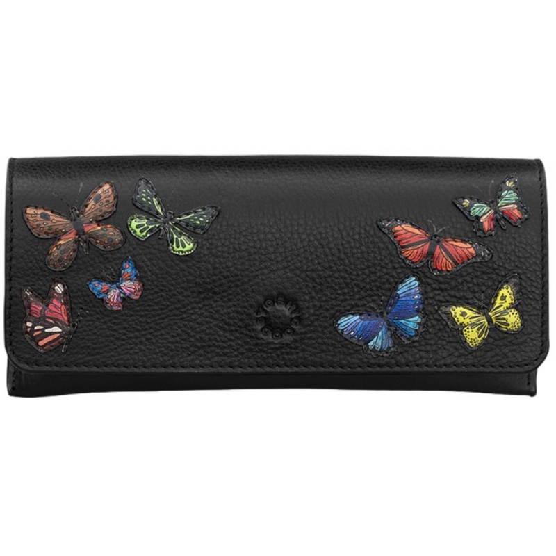 Yoshi Amongst Butterflies Black Leather Glasses Case