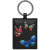 Yoshi Amongst Butterflies Black Leather Keyring