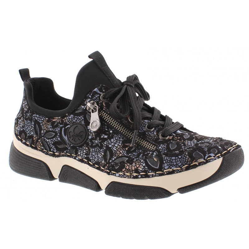 Rieker 45973-90 (Beans) Black Print Shoes