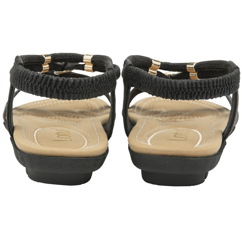 Lotus Bettina Black Sandals