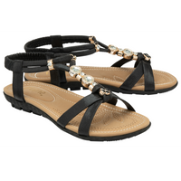 Lotus Bettina Black Sandals