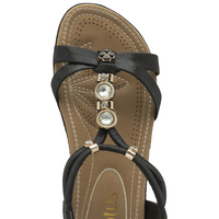 Lotus Bettina Black Sandals