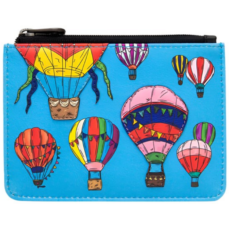 Yoshi Balloon Festival Zip Top Black Leather Purse