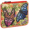 Yoshi Beautiful Butterflies Red Leather Zip Top Purse