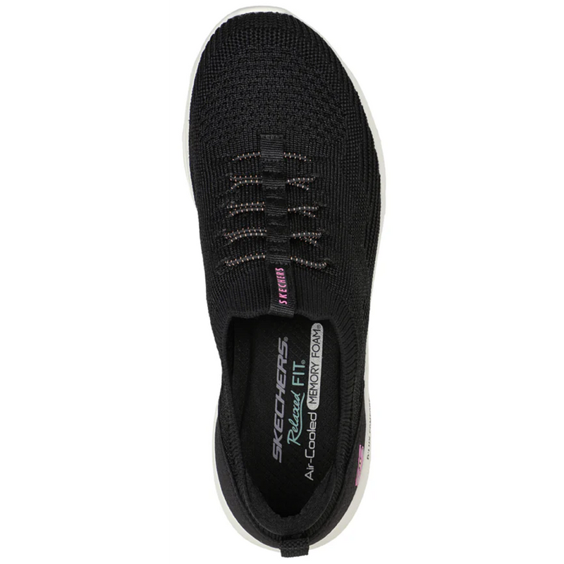 Skechers D'Lux Comfort-Bonus Prize Black/White Trainers