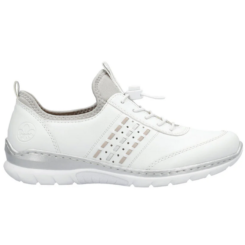 Rieker L3259-80 (Brighton)  Weiss Rose Silver Shoes