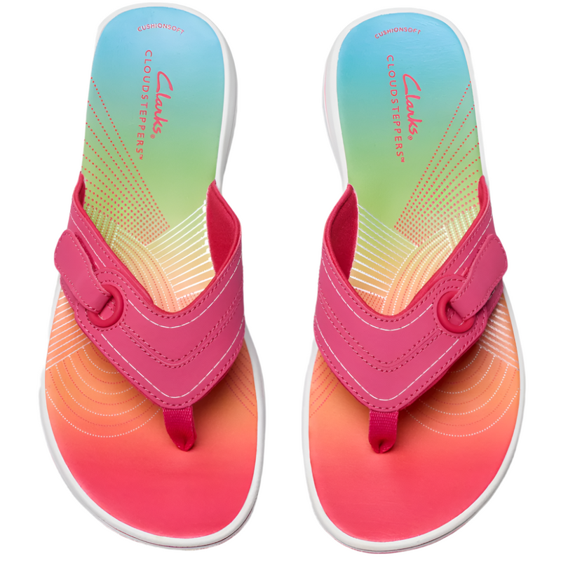 Clarks Brinkley Reyna Bright Pink Ombre Sandals